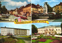 BAD HALL, MULTIPLE VIEWS, ARCHITECTURE, CAS, EMBLEM, PARK, STATUE, FOUNTAIN, AUSTRIA, POSTCARD - Bad Hall