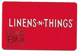 Linens-n-Things, U.S.A., Carte Cadeau Pour Collection, Sans Valeur, # Linens&things-2b - Tarjetas De Fidelización Y De Regalo