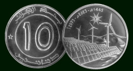 Lot De Trois  Pièces De 10 Dinars Algériens "Energies Renouvelables" De 2973 - 2023 -1445 (FDC Issue D'un Rouleau) - - Algeria