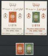 LIBYE N° 207 + 208 + Bloc N° 2 Neufs ** (MNH) PALUDISME MALARIA TB - Libië