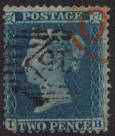 Grande Bretagne 1841 Reine Victoria 2 Pence Bleu Dentelé, Oblitéré - Usados