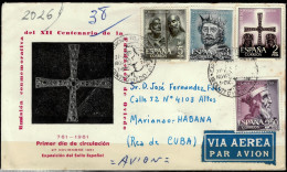 Spain 1961 Registered Traveled First Day Cover To Havana - Cuba - FDC