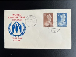 ICELAND ISLAND 1960 FDC WORLD REFUGEE YEAR 07-04-1960 IJSLAND - FDC