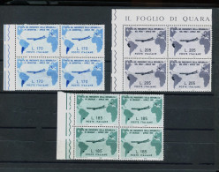 REPUBBLICA 1961 GRONCHI SERIE DI TRE VALORI IN QUARTINA ** MNH - 1961-70: Nieuw/plakker