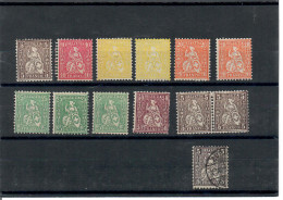 Schweiz,cp3, 1881, Steckkarte, 5 - 50 Rp. Faserpapier **siehe Scans! - Unused Stamps