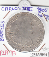 CRBAN944 MONEDA ESPAÑA CARLOS IV 8 REALES 1800 MEXICO PLATA - Otros & Sin Clasificación