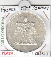 CR2511 MONEDA FRANCIA 50 FRANCOS 1979 PLATA BRILLO ORIGINAL - Andere - Europa