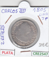 MONEDA ESPAÑA 2 REALES LIMA CARLOS IV 1805 - Otros & Sin Clasificación