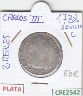 MONEDA ESPAÑA 2 REALES SEVILLA CARLOS III 1788 - Otros & Sin Clasificación