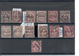 Schweiz,cp3, 1882, Steckkarte  Mit Ziffer   15 Rp Lila-purpur., Stempel, Abarten, Farbnuancen, Siehe Scans! - Gebraucht