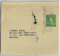Canada 1950s Postal Stationery Wrapper Stamp 2 Cents Queen Elizabeth II Sent From Ontario To Montreal - 1953-.... Regering Van Elizabeth II