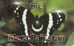 TARJETA DE ESPAÑA DE UNA MARIPOSA (BUTTERFLY) MERA PAKISTAN - Schmetterlinge