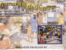 Polynésie Y&T BF 28 Amphilex 2002 Le Marché De Papeete N** MNH - Blocchi & Foglietti