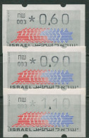 Israel ATM 1990 Hirsch Automat 003 Porto-Satz 3 Werte ATM 3.3.3 S 2 Postfrisch - Franking Labels