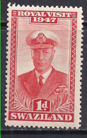 Swaziland 1947 KGV1 1d Royal Visit MNH SG 42 ( M1218 ) - Swasiland (...-1967)