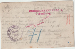 7577 Prisonnier De Guerre WW1 Alphonse CHOTEAU PUYDT De Lille Kriegsgefangenen Sendung Friedrichsfeld / Wesel - Guerre 1914-18