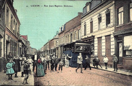 DEPT 62 LIÉVIN RUE JEAN BATISTE DEFERNEZ TRÈS  BELLE  ANIMATION 9X14 REIMPRESSION DE CARTES ANCIENNES - Lievin