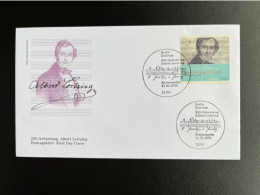 GERMANY 2001 FDC ALBERT LORTZING 11-01-2001 DUITSLAND DEUTSCHLAND COMPOSER MUSIC - 2001-2010