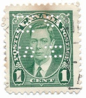 Canada Scott # OA231 King George Vl Official Perfin OHMS, 1937 - Used - Perforiert/Gezähnt