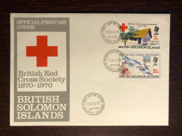 SOLOMON ISLANDS FDC COVER 1970 YEAR RED CROSS HEALTH MEDICINE STAMPS - Salomonen (...-1978)