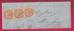 COLONIE GENERAL N°3 AIGLE BANDE DE 3 FRAGMENT DE LETTRE POINTE A PITRE GUADELOUPE FRAGMENT DE LETTRE - Covers & Documents