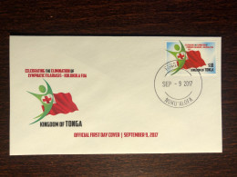 TONGA FDC COVER 2017 YEAR RED CROSS HEALTH MEDICINE STAMPS - Tonga (1970-...)