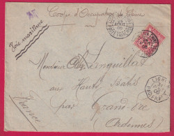 CHINE CHINA TIEN TSIN POSTE FRANCAISE 1906 CORPS OCCUPATION DE CHINE POUR GRAND PRE ARDENNES LETTRE - Storia Postale