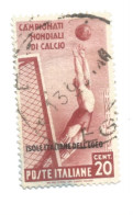 (COLONIE E POSSEDIMENTI) 1934, EGEO, CAMPIONATI MONDIALI DI CALCIO - Francobollo Usato (CAT. SASSONE N.75) - Egée