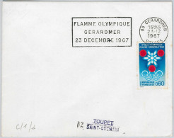 51141 - FRANCE - POSTAL HISTORY - 1968 Winter Olympic Postmark On Cover TORCH - Hiver 1968: Grenoble