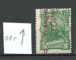 NICARAGUA 1891 Michel 19 Dienstmarke Oficial ERROR Variety = Shifted OPT * - Nicaragua