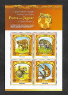 SD)2015 MALDIVES  FAUNA, WORLD CONSERVATION PROJECT, FELINES- THE PUMA & THE JAGUAR IN SOUTH AMERICA, SOUVENIR SHEET, MN - Maldivas (1965-...)