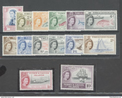 1957 Turks E Caicos Islands - Stanley Gibbons N. 237/50 - Effige Di Elisabetta II,14 Valori MNH** - Andere & Zonder Classificatie