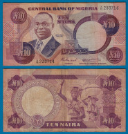 Nigeria 10 Naira Banknote Pick 21a Sig.4 F (4)   (18186 - Other - Africa