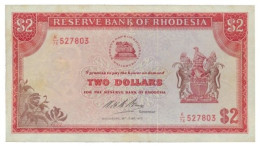 RHODESIA - 2 Dollars - 29.6.1973 - Pick 31.g - Serie K/74 - Queen Elizabeth II - Rhodesië