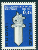 1966 State Police 150th Anniv,sword,lion Head,crown,Finland,615,MNH - Nuovi