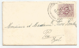 N° 856 (65c  Brun-violet) Sur Petite Enveloppe (avec Carte De Visite) à Destination De Pin-Izel  (1952) - 1951-1975 Heraldischer Löwe (Lion Héraldique)