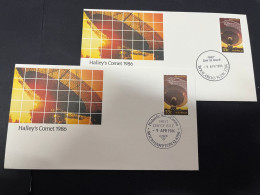 15-2-2024 (4 X 19) Australia 1986 FDC - Space / Halley's Comet (2 Covers) - Astrologie