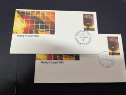 15-2-2024 (4 X 19) Australia 1986 FDC - Space / Halley's Comet (3 Covers) - Astrologie