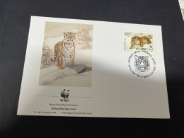 15-2-2024 (4 X 19) RUSSIA WWF - 1993 - Siberian ? Tiger - FDC