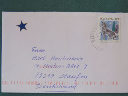 Switzerland 1993 Cover To Germany - Dog - Covers & Documents