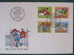 Switzerland 1984 FDC Cover Pro Juventute - Goat - Mail Box - Chemnee Sweeper - Toy - Covers & Documents