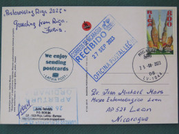 Latvia 2023 Postcard To Nicaragua - Riga 800 - Fish - Lettonie