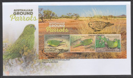 AUSTRALIA 2024 Aussie Birds, GROUND PARROTS, MINISHEET On FDC Cover (**) - Ungebraucht