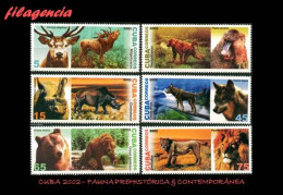 CUBA MINT. 2002-28 FAUNA PREHISTÓRICA & CONTEMPORÁNEA - Nuevos