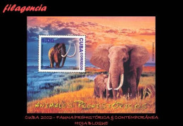 CUBA MINT. 2002-28 FAUNA PREHISTÓRICA & CONTEMPORÁNEA. HOJA BLOQUE - Nuevos