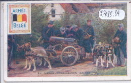 SENS- MAGASINS CHENEBAULT-GERARD- TAILLEUR- CHROMO- AU RECTO ILLUSTRATION VOITURE A CHIEN BELGE - MITRAILLEUSE - Altri & Non Classificati