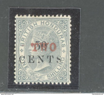 1888 BRITISH HONDURAS, Stanley Gibbons N. 35 - TWO On 50 Cent On 1 S. Grey - MH* - Autres & Non Classés