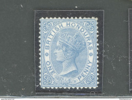1872-79 BRITISH HONDURAS, Stanley Gibbons N. 12- 1d. Blue - MH* - Autres & Non Classés