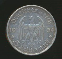 Silber Münze Deutsches Reich 5 Reichsmark Eröffnung Reichstag 1934 356 D - 5 Reichsmark