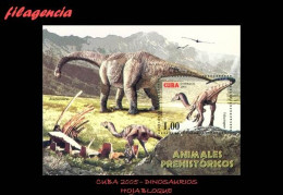 CUBA MINT. 2005-04 FAUNA PREHISTÓRICA. DINOSAURIOS. HOJA BLOQUE - Nuevos